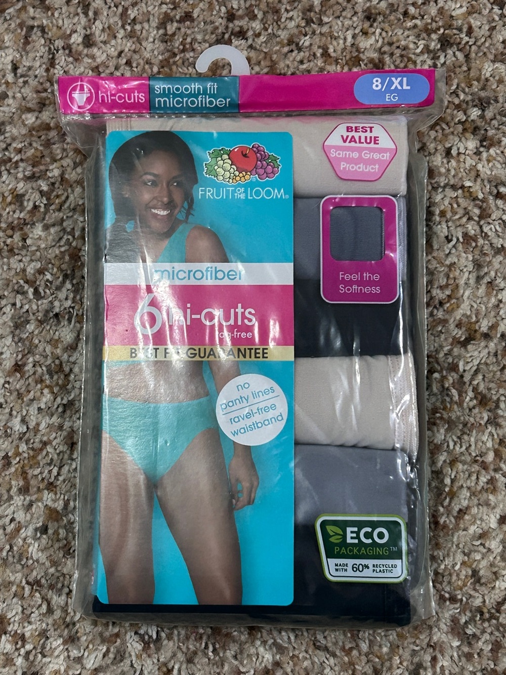 Fruit of the Loom Smooth Fit Microfiber Hi-Cuts, Brand New, Size 8 (XL)